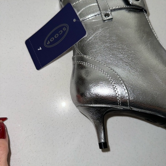 SCOOP Silver Ankle Boots - Picture 2 of 9